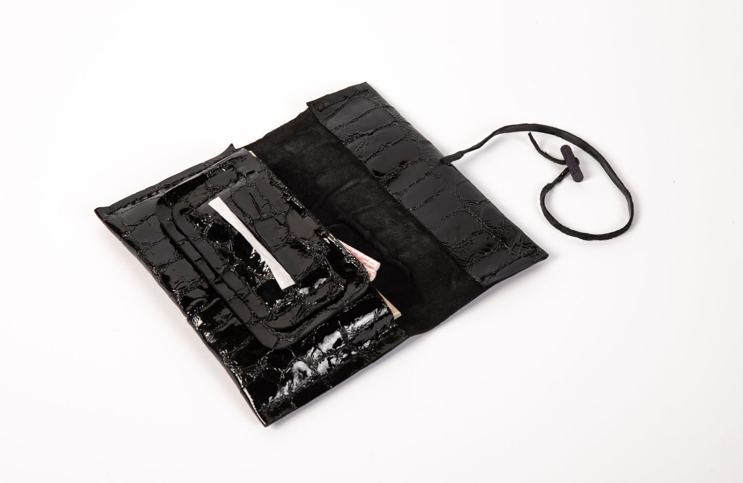 Black leather tobacco pouch